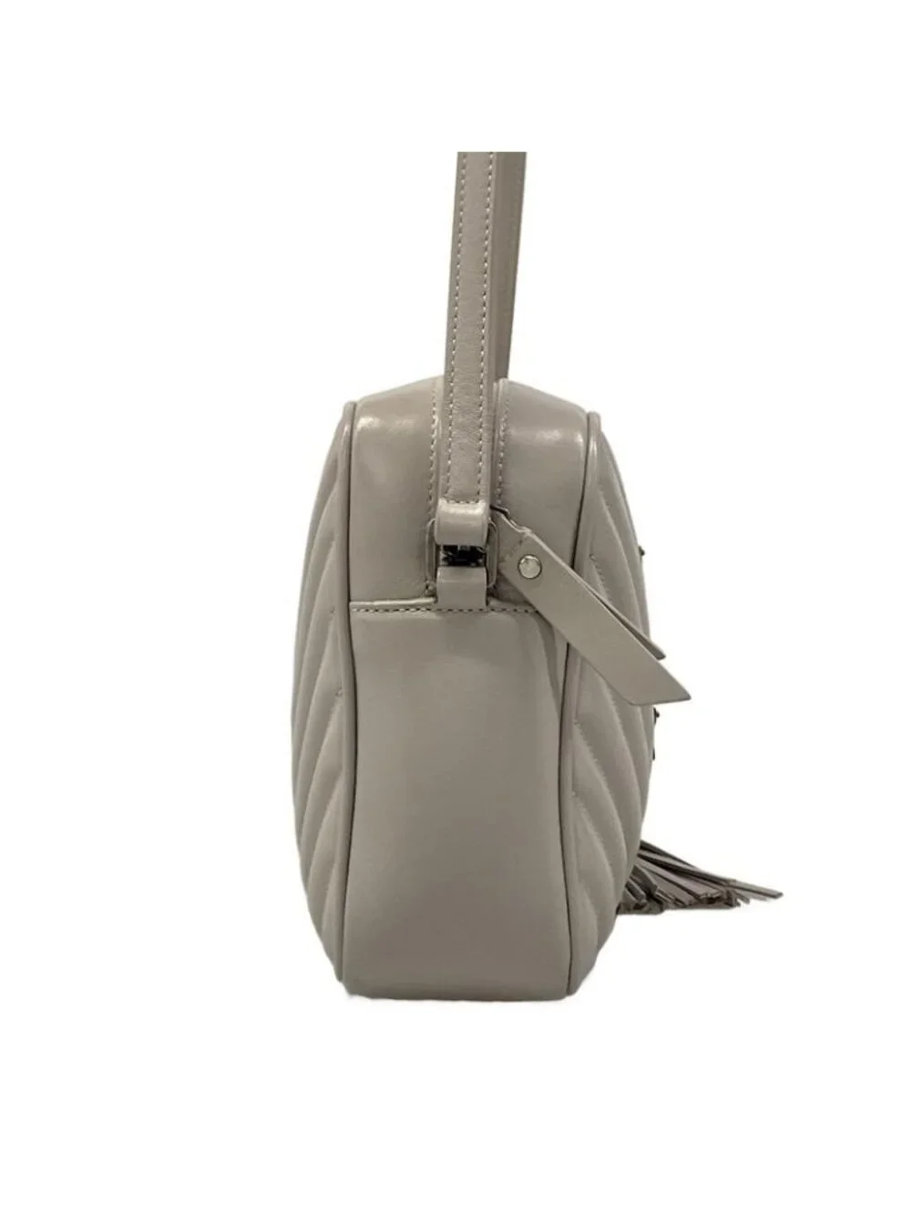 Saint Laurent Paris Shoulder Bag le Light Gray Leather - Picture 2 of 15